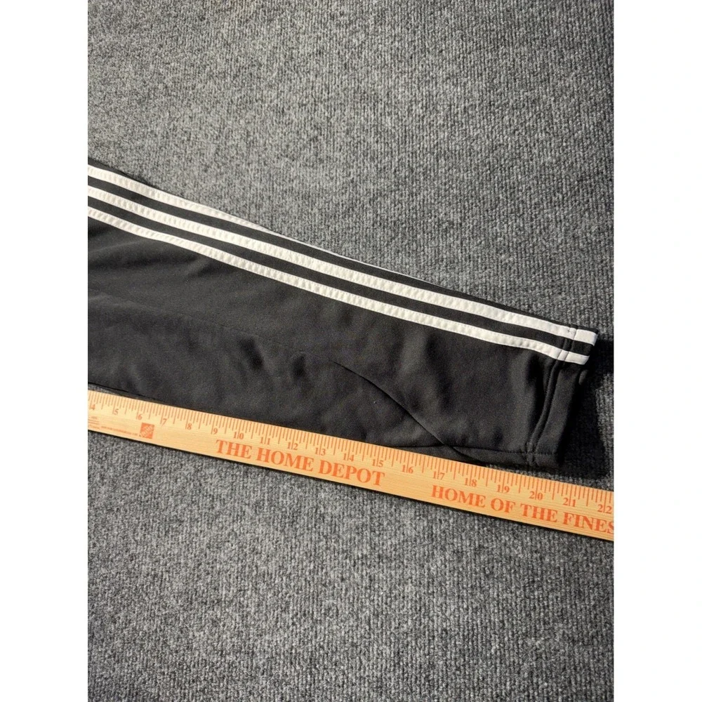 Adidas Mens Quarter Zip Track Jacket Black White 3 Stripe Pullover Large L